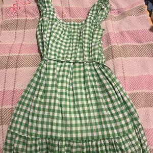 Green Gingham Long Dress. Size S. Never worn. So cute!
